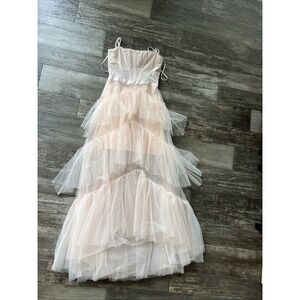 BCBG Max Azria Oly Women's Tiered Ruffle Tulle Sleeveless Corset Evening Gown 4